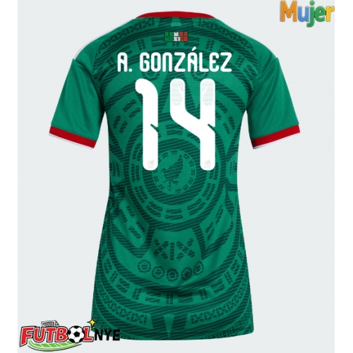 Camiseta México Armando Gonzalez #14 Primera Equipación para mujer Mundial 2026 manga corta
